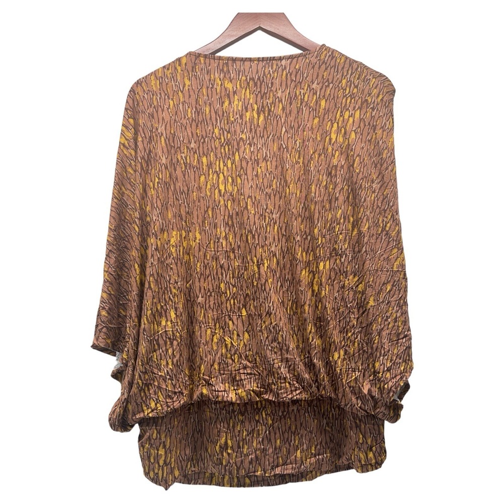 The Muses Lounge Women's Large Brown Gold Top Blouse - Picture 4 of 5